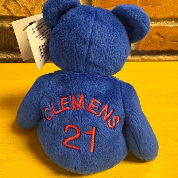 Roger Clemens 1998 Salvino's Bamm Beanos Beanie Babies Bear MLB Baseball NWT - Picture 1 of 3